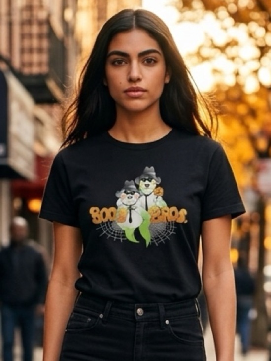 Hyland Tops - GUC Unisex Halloween Black Short Sleeve Tee Shirt - Boos Bros. - Size Large